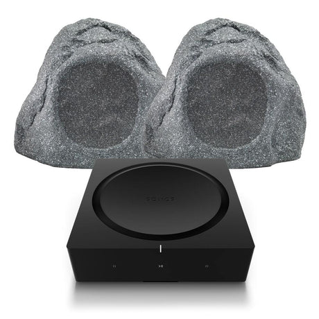 Sonos AMP with Q Acoustics 6.5" Outdoor Rock Speakers (QI65LW) - K&B Audio