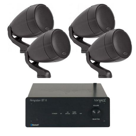 Tangent Ampster BT II with Polk Audio Atrium SAT300 Outdoor Speakers - K&B Audio