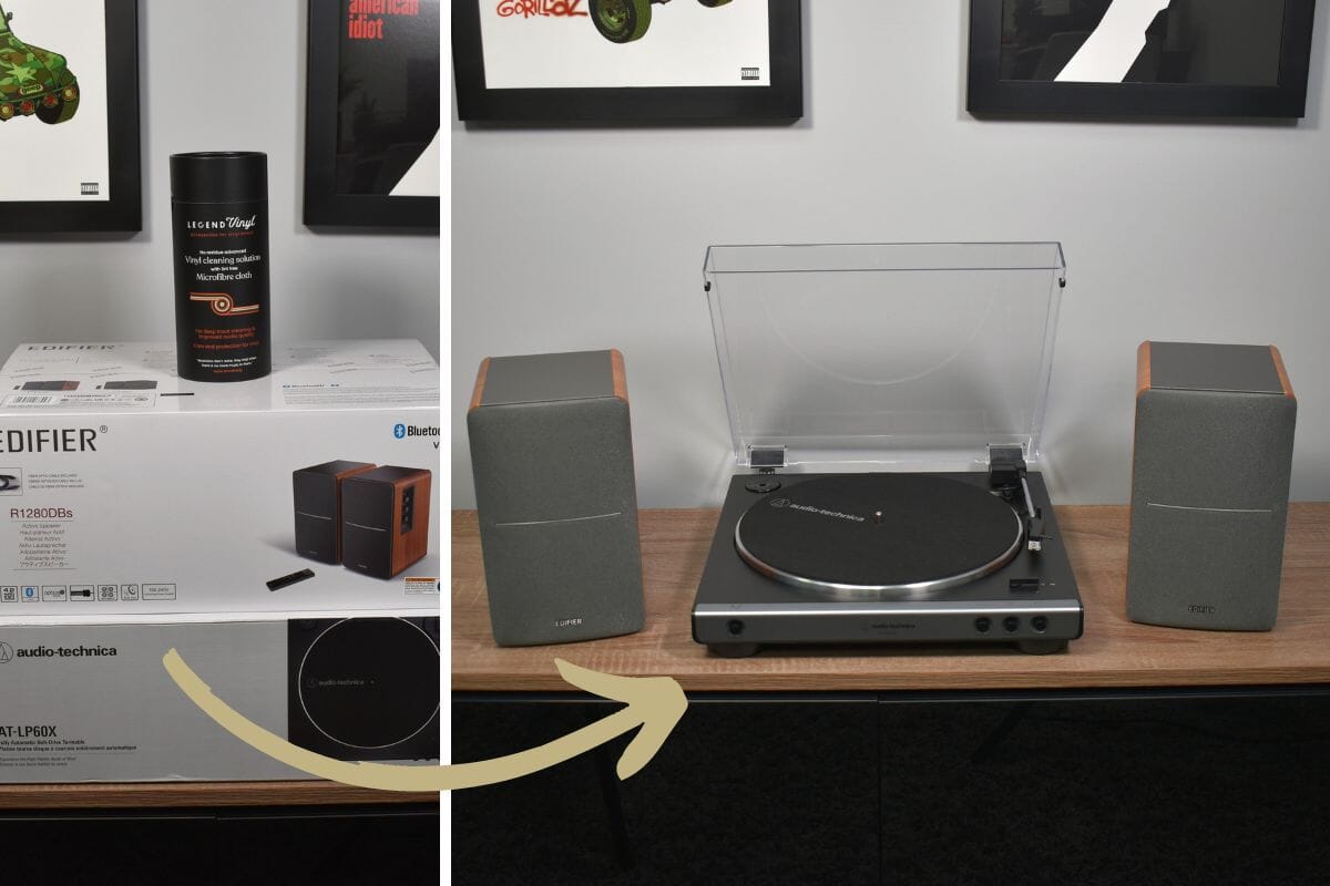 How To Set Up A Turntable & Active Bookshelf Speakers