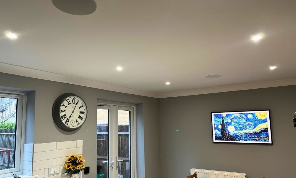 Kitchen Ceiling Speaker System Case Study: Sonos + Frame TV