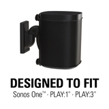 Wireless Speaker Swivel and Tilt Wall Mount, designed for Sonos One SL, Play:1, Play:3, pair in black