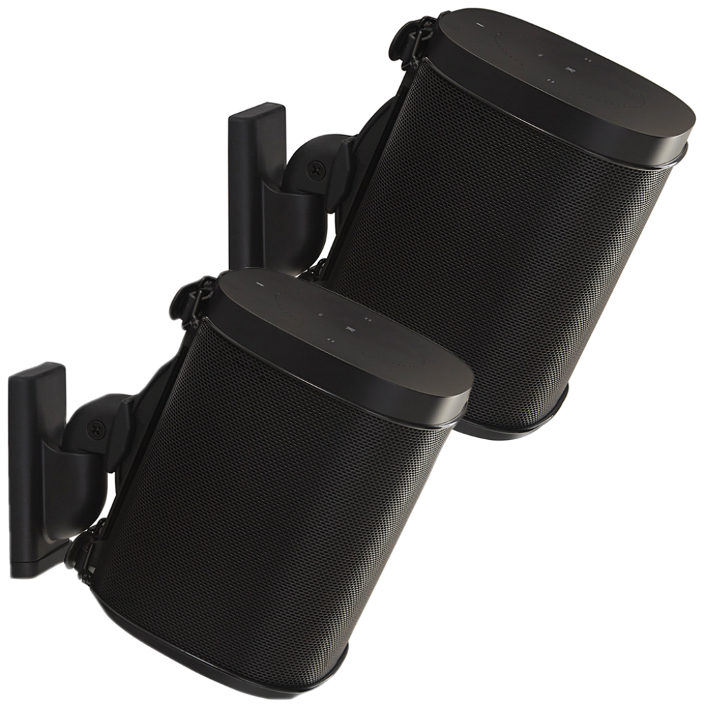 Wireless Speaker Swivel and Tilt Wall Mount, designed for Sonos One SL, Play:1, Play:3, pair in black