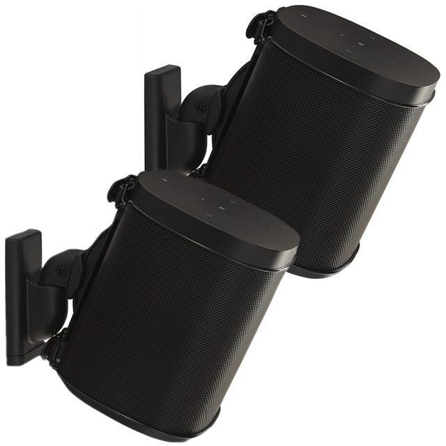 Wireless Speaker Swivel and Tilt Wall Mount, designed for Sonos One SL, Play:1, Play:3, pair in black