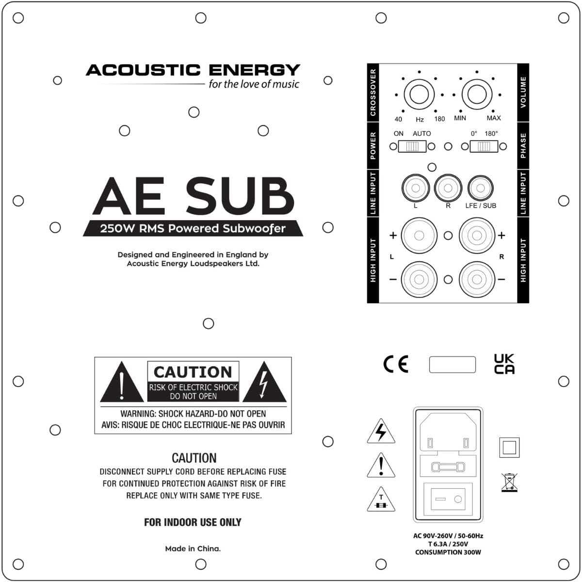 [OPEN BOX] Acoustic Energy AESub 12" Active Subwoofer - K&B Audio