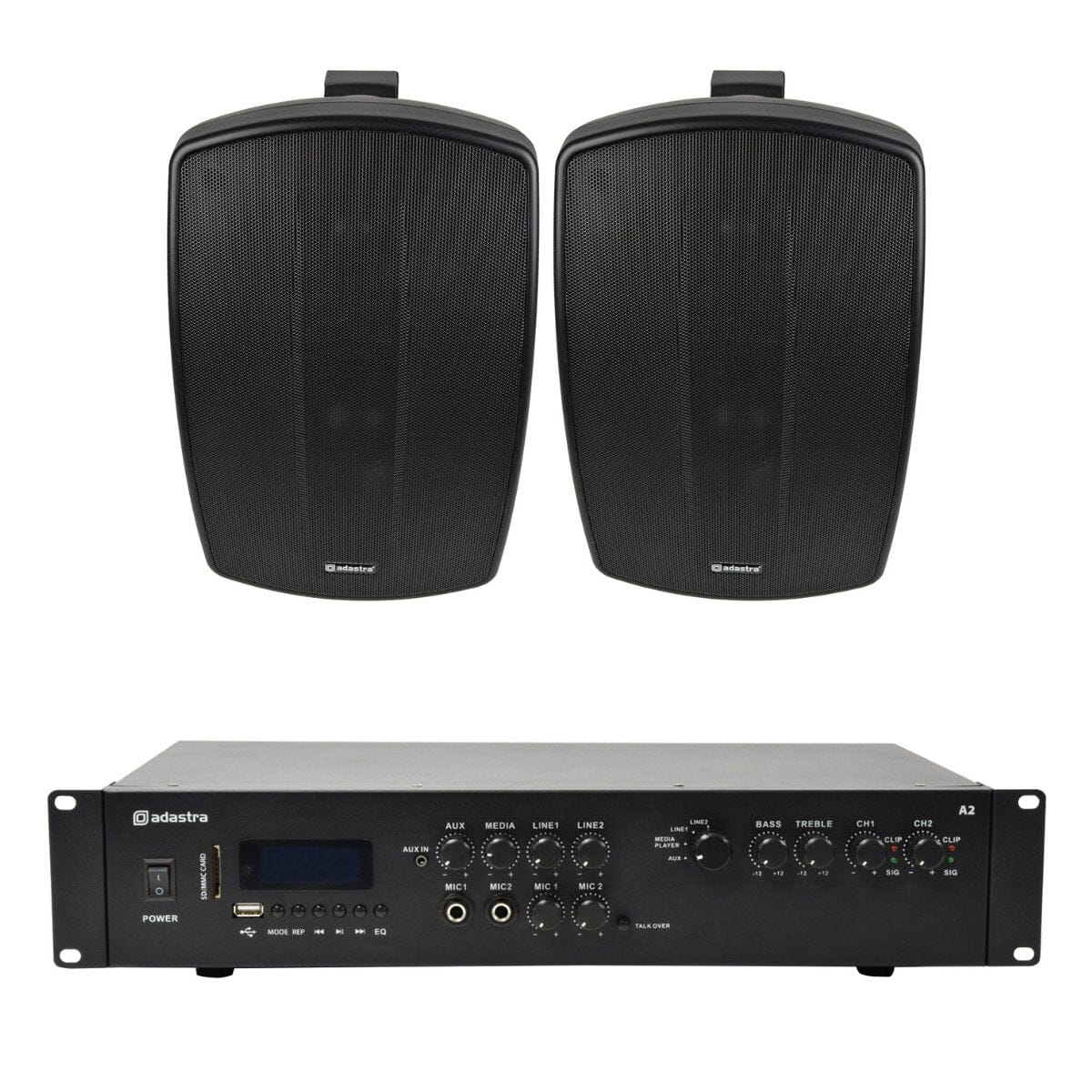 Adastra A2 Stereo Amplifier + BH6 6.5" Outdoor Speakers - K&B Audio