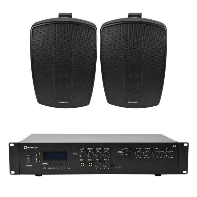 Adastra A2 Stereo Amplifier + BH6 6.5" Outdoor Speakers - K&B Audio