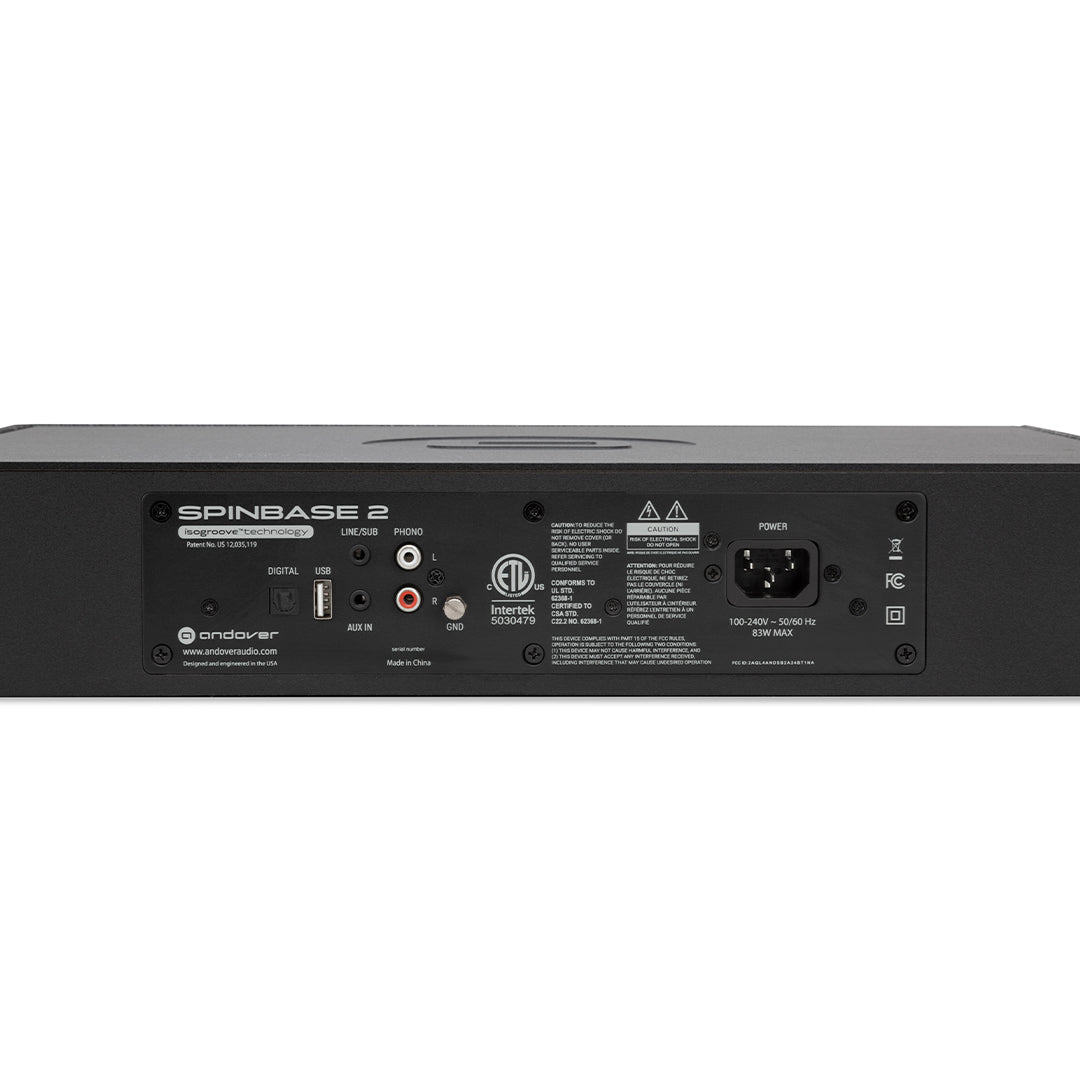Andover Audio SpinBase 2 Powered Turntable Speaker with Bluetooth