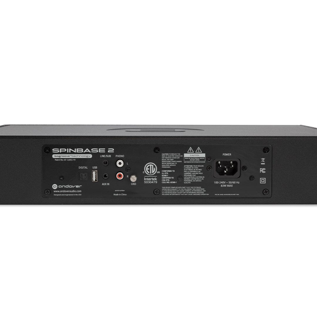 Andover Audio SpinBase 2 Powered Turntable Speaker with Bluetooth - K&B Audio