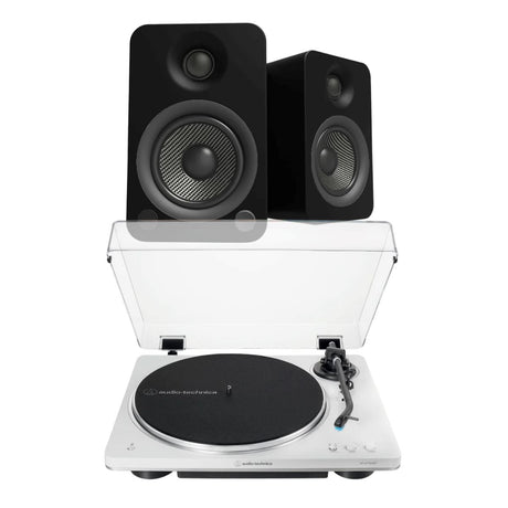 Audio-Technica LP70XBT Bluetooth Turntable + Kanto YU4 4" Active Bookshelf Speakers - K&B Audio