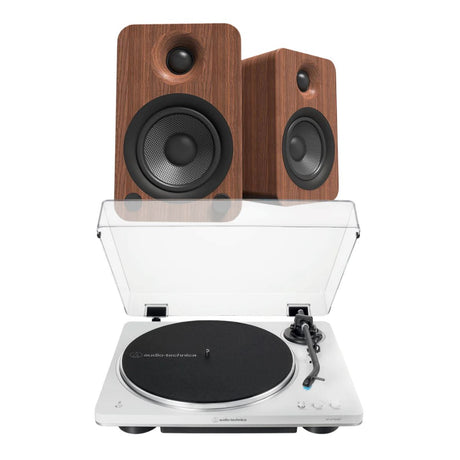Audio-Technica LP70XBT Bluetooth Turntable + Kanto YU4 4" Active Bookshelf Speakers - K&B Audio