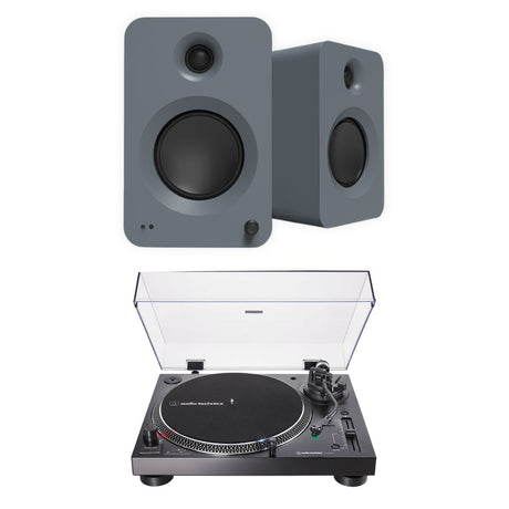 Audio-Technica LP120XBT-USB Turntable + Kanto REN 200W Active Bookshelf Speakers Turntable Bundles Kanto / Audio-Technica Grey 