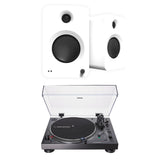 Audio-Technica LP120XBT-USB Turntable + Kanto REN 200W Active Bookshelf Speakers Turntable Bundles Kanto / Audio-Technica White 