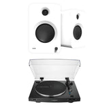 Audio-Technica LP3XBT Bluetooth Turntable + Kanto REN 200W Active Bookshelf Speakers Turntable Bundles Kanto / Audio-Technica White Black 