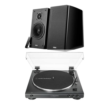 Audio-Technica LP60X + Edifier R2000DB 120W Active Bookshelf Speakers Turntable Bundles Edifier / Audio-Technica Black Standard (LP60X) 