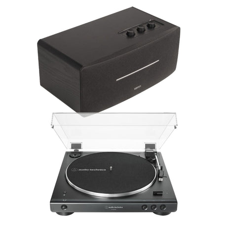 Audio-Technica LP60X Turntable + Edifier D12 Active Bluetooth Speaker Turntable Bundles Audio-Technica Black Standard + Bluetooth (LP60XBT) 