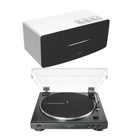 Audio-Technica LP60X Turntable + Edifier D12 Active Bluetooth Speaker Turntable Bundles Audio-Technica White Standard + Bluetooth (LP60XBT) 