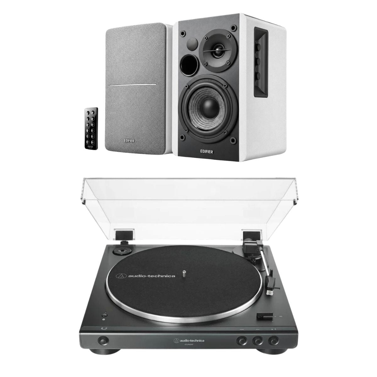 Audio-Technica LP60X Turntable + Edifier R1280DB Speakers - K&B Audio