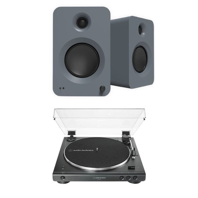 Audio-Technica LP60XBT Bluetooth Turntable + Kanto REN 100W Active Bookshelf Speakers - K&B Audio