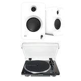 Audio-Technica LP70XBT Bluetooth Turntable + Kanto REN 200W Active Bookshelf Speakers Turntable Bundles Kanto / Audio-Technica White Black 