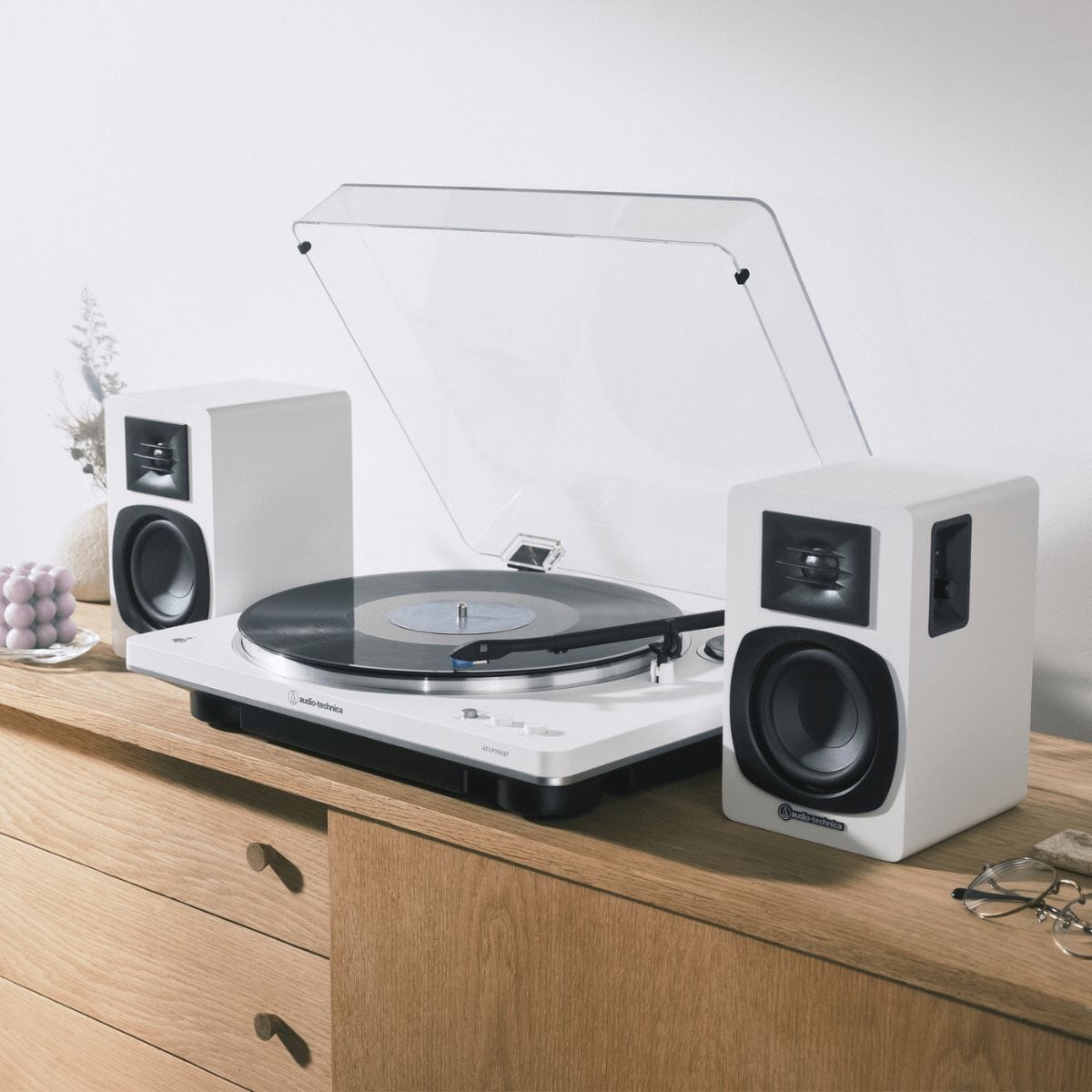 Audio-Technica LP70XBT + SP3X Active Bookshelf Speakers - K&B Audio