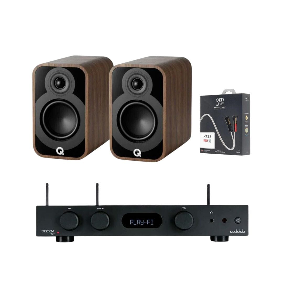 Audiolab 6000A Play Amplifier + Q Acoustics 5010 Bookshelf 4" Speaker Bundle - K&B Audio