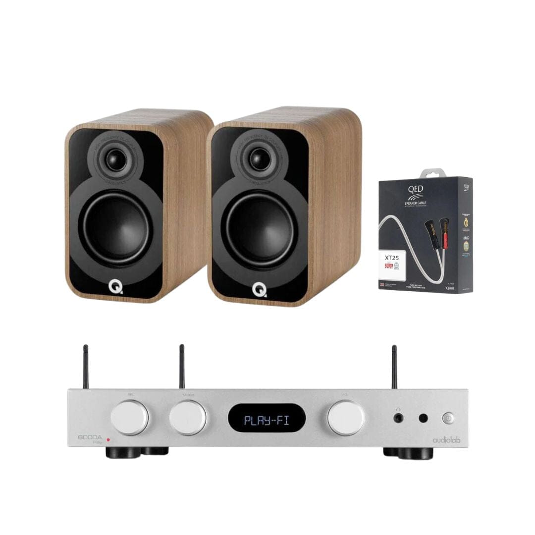 Audiolab 6000A Play Amplifier + Q Acoustics 5010 Bookshelf 4" Speaker Bundle - K&B Audio