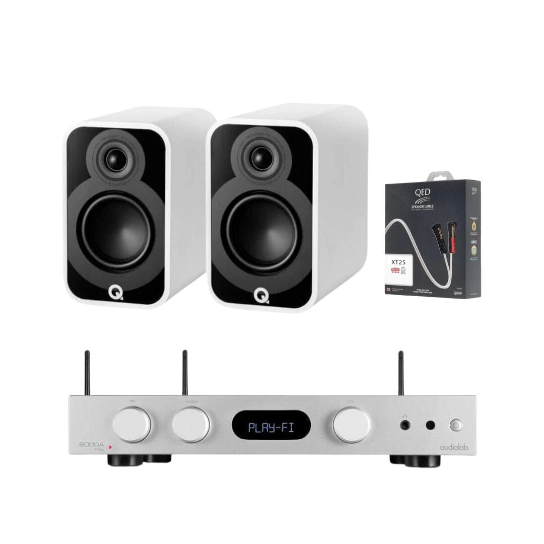 Audiolab 6000A Play Amplifier + Q Acoustics 5010 Bookshelf 4" Speaker Bundle - K&B Audio