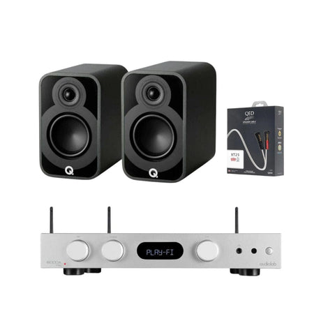 Audiolab 6000A Play Amplifier + Q Acoustics 5020 Bookshelf 5" Speakers Bundle - K&B Audio