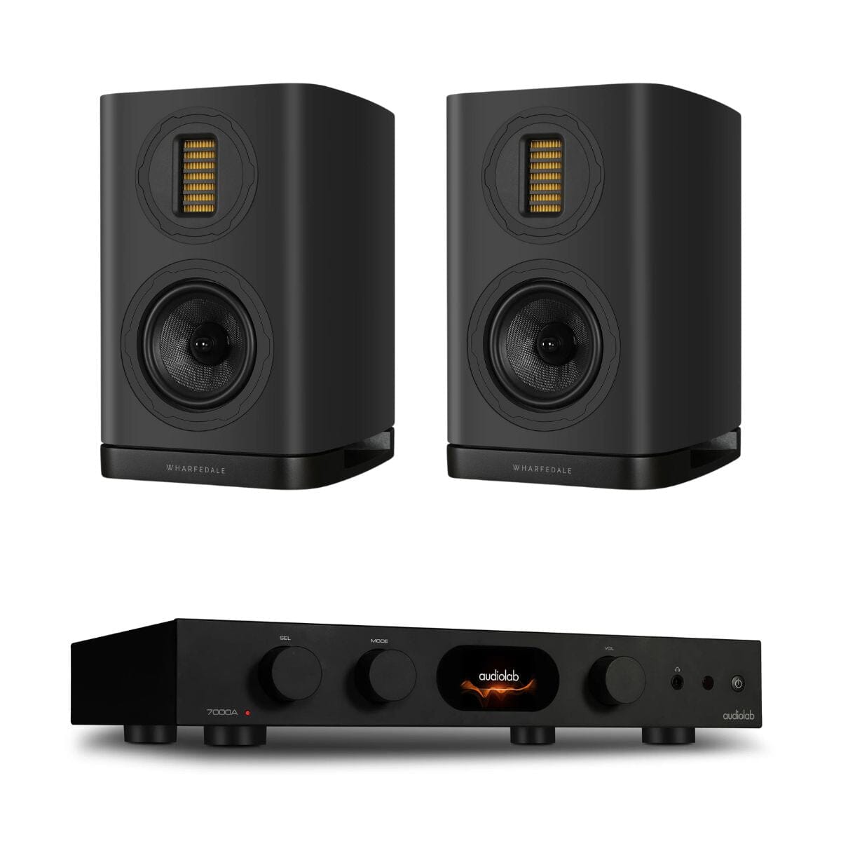 Audiolab 7000A Integrated Amplifier + Wharfedale EVO 5.1 Bookshelf Speakers (Pair) - K&B Audio