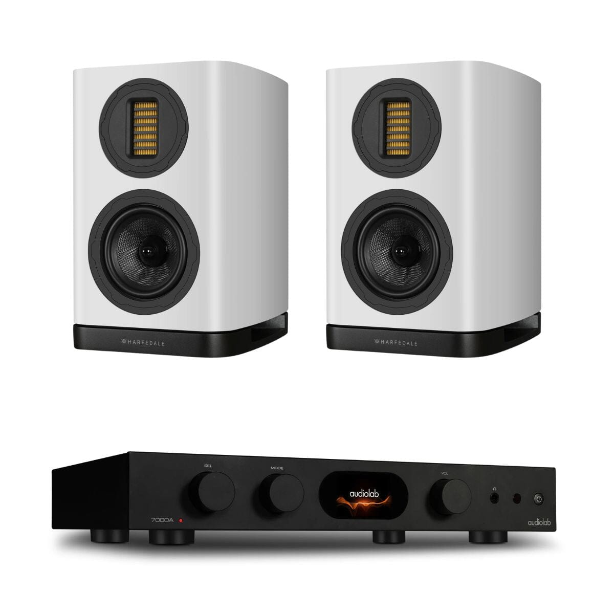 Audiolab 7000A Integrated Amplifier + Wharfedale EVO 5.1 Bookshelf Speakers (Pair) - K&B Audio