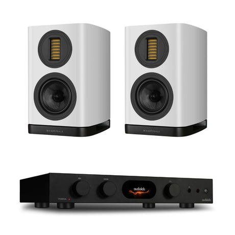 Audiolab 7000A Integrated Amplifier + Wharfedale EVO 5.1 Bookshelf Speakers (Pair) - K&B Audio