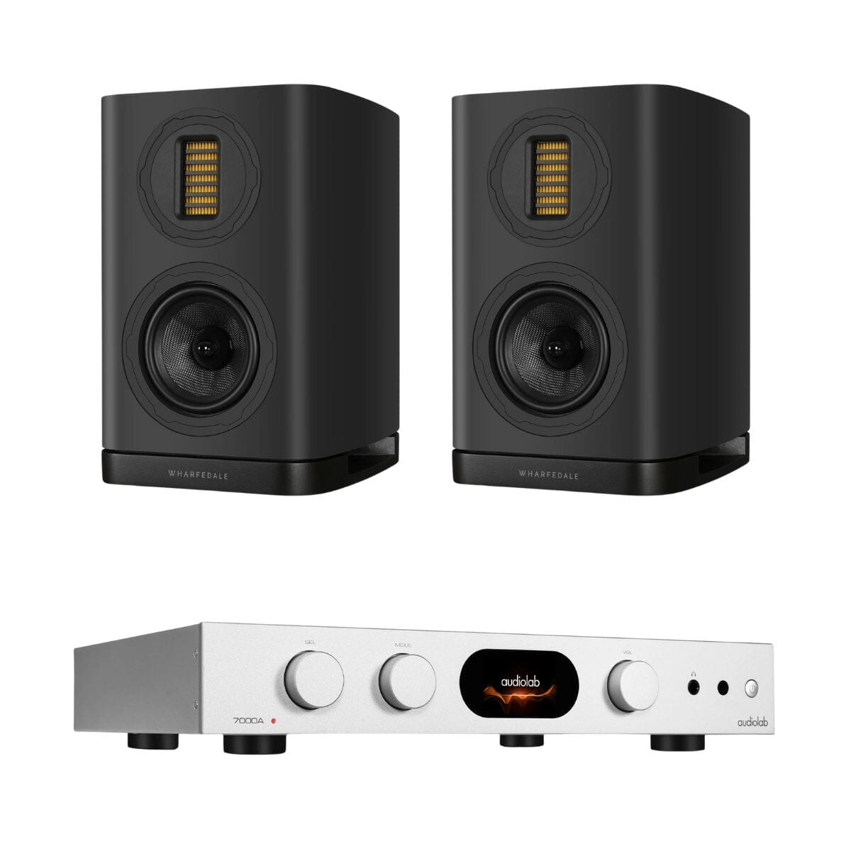 Audiolab 7000A Integrated Amplifier + Wharfedale EVO 5.1 Bookshelf Speakers (Pair) - K&B Audio