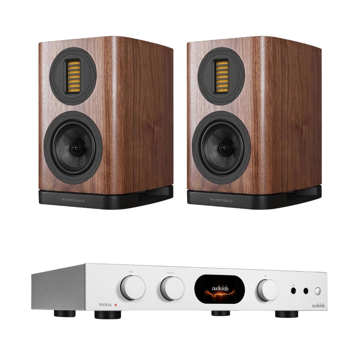 Audiolab 7000A Integrated Amplifier + Wharfedale EVO 5.1 Bookshelf Speakers (Pair) - K&B Audio