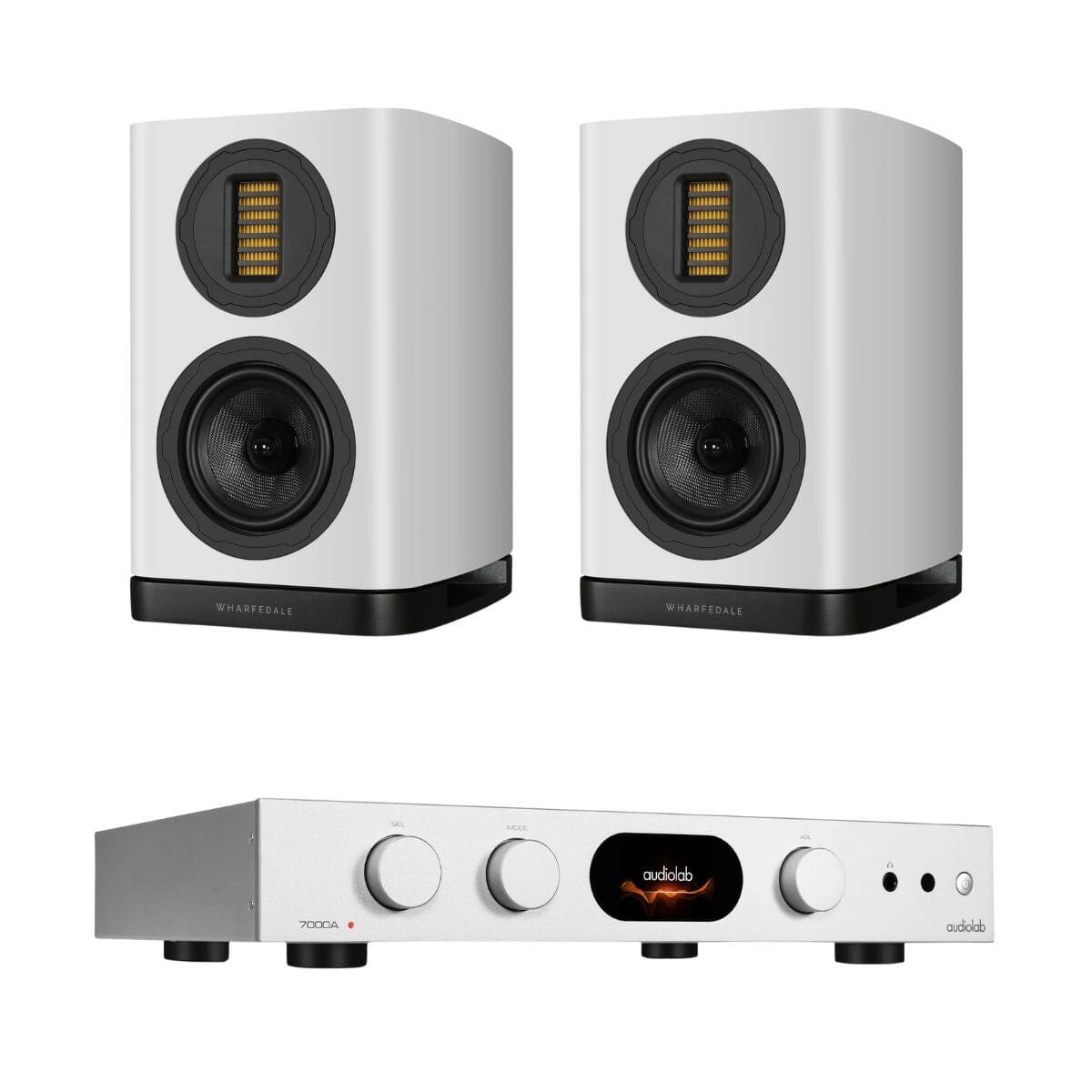 Audiolab 7000A Integrated Amplifier + Wharfedale EVO 5.1 Bookshelf Speakers (Pair) - K&B Audio