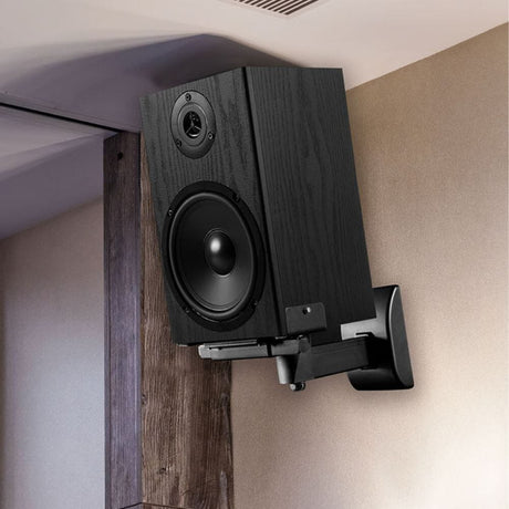 AV Link Universal Wall Mount For Bookshelf Speakers - Black (Each) - K&B Audio