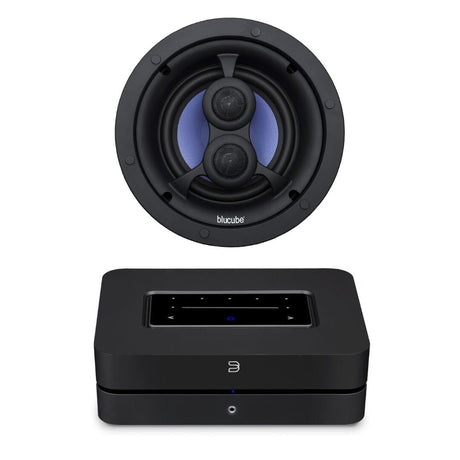 Bluesound Powernode + Blucube BCK65-SS 6.5" Stereo Ceiling Speaker - K&B Audio