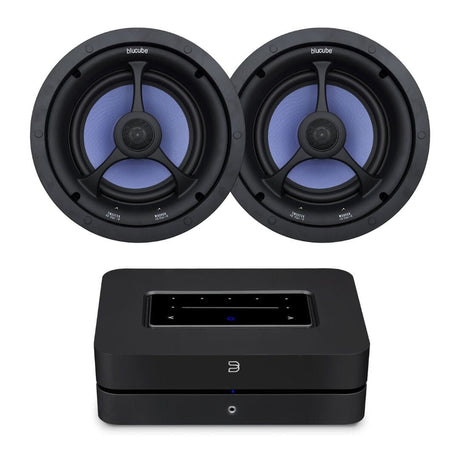 Bluesound Powernode + Blucube BCK80 8" Ceiling Speakers - K&B Audio