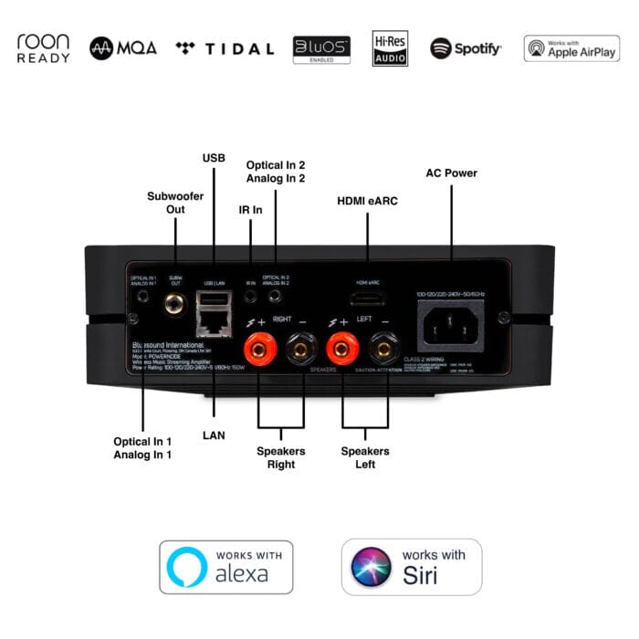 Bluesound POWERNODE 160W 2 Channel Wireless Streaming Amplifier - K&B Audio