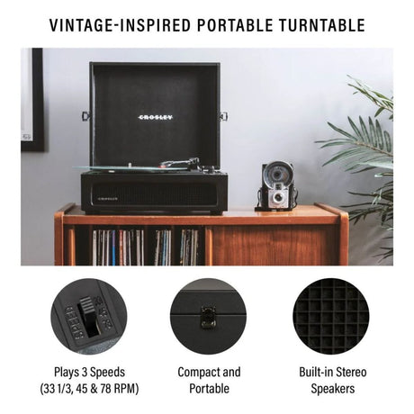 Crosley Voyager Portable Record Player with Bluetooth - Grey - K&B Audio