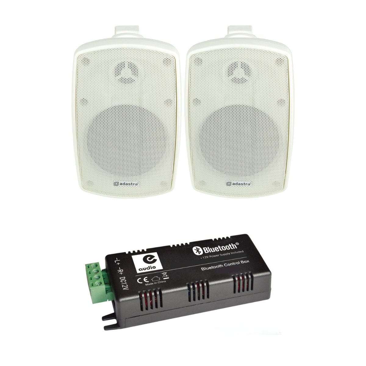 e-audio Bluetooth Amplifier + 4" Outdoor Speakers (Pair) - K&B Audio