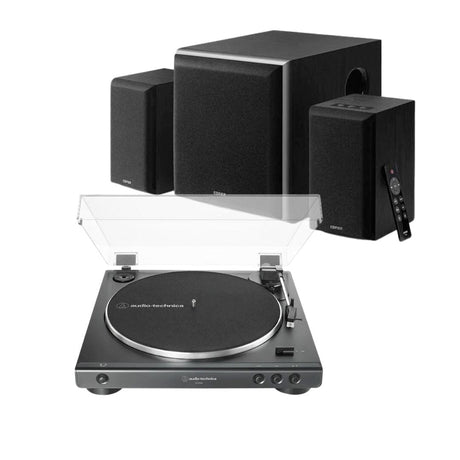 Edifier M601DB + Audio-Technica LP60X Turntable with Bluetooth Speakers & Subwoofer - K&B Audio