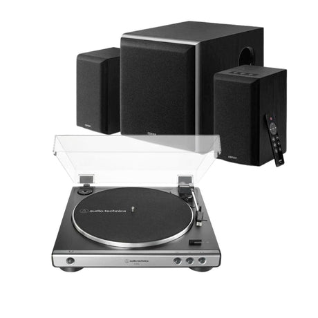 Edifier M601DB + Audio-Technica LP60X Turntable with Bluetooth Speakers & Subwoofer - K&B Audio