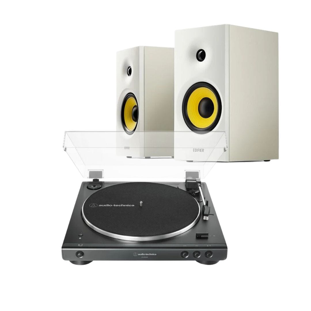 Edifier R1080BT + Audio-Technica LP60X Turntable with Bluetooth Speake ...
