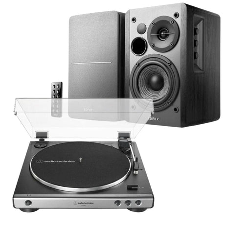 Edifier R1280DB & Audio-Technica LP60X Turntable with Bluetooth Speakers - K&B Audio