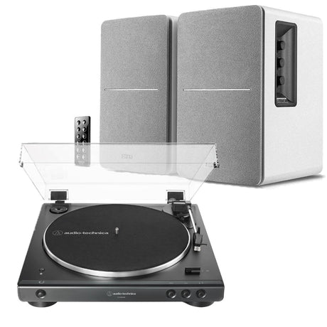 Edifier R1280DB & Audio-Technica LP60X Turntable with Bluetooth Speakers - K&B Audio