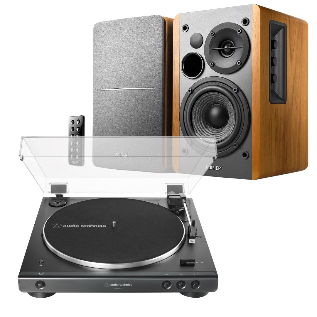 Audio-Technica LP60X Turntable + Edifier R1280DB Speakers - K&B Audio