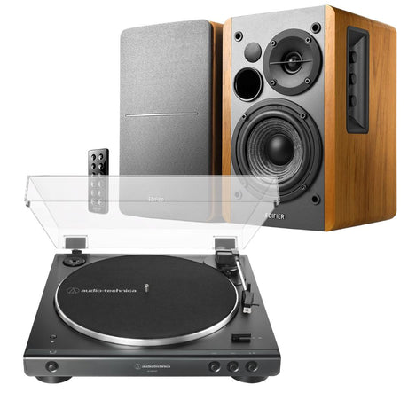 Edifier R1280DB & Audio-Technica LP60X Turntable with Bluetooth Speakers - K&B Audio