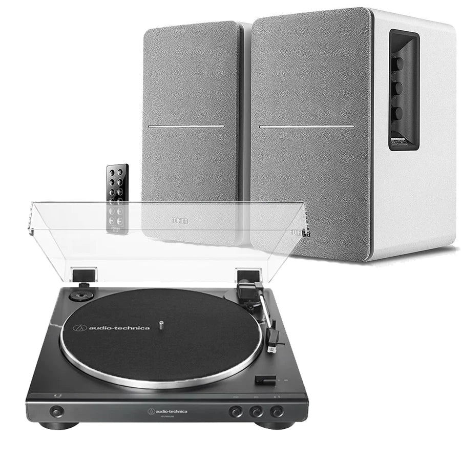 Edifier R1280T & Audio-Technica LP60X Turntable with Speakers - K&B Audio