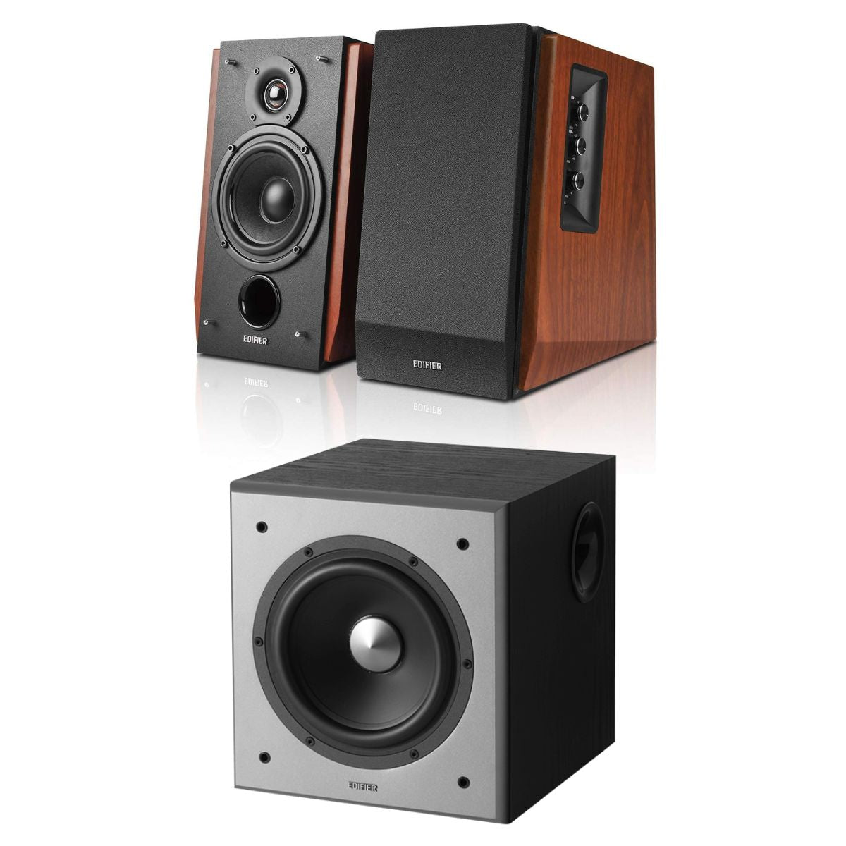 Edifier R1700BTs Active Bookshelf Speakers + Edifier T5 Subwoofer