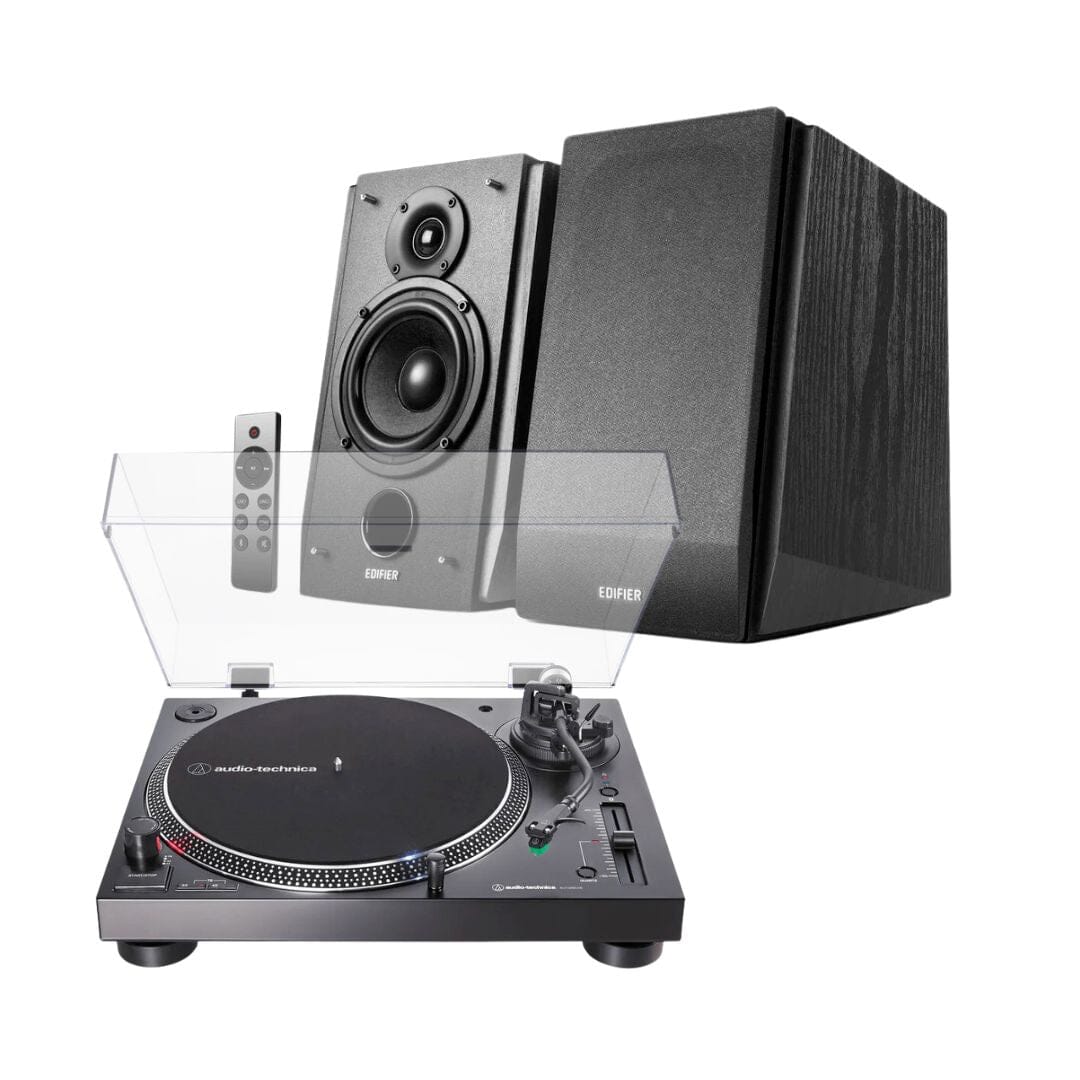 Audio-Technica LP120XBT-USB Turntable + Edifier R1855DB Active Bluetooth Speakers - K&B Audio